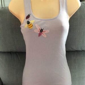 Wet Seal Embroidered Lilac Tank Top, Small